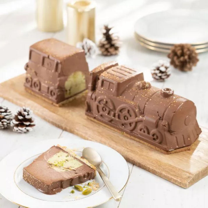 Bûche glacée chocolat pistache