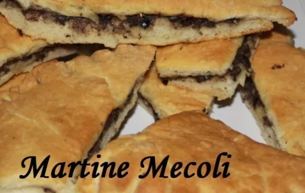 Focaccia aux anchois et olives noires