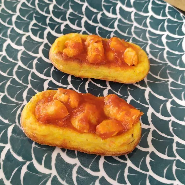 Barquettes de purée de légumes / Garniture filet de poulet à la tomate
