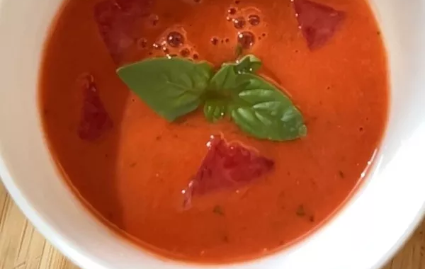GASPACHO TOMATES PASTEQUE BASILIC