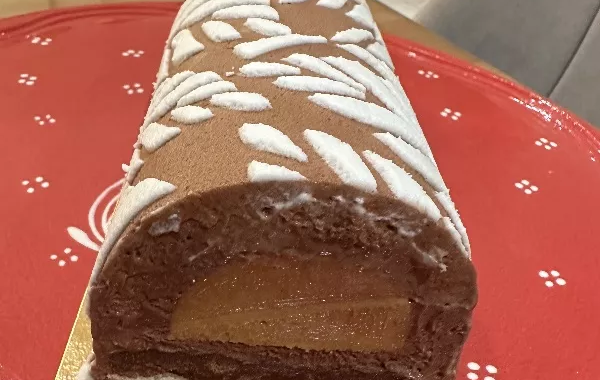 Bûche fleur Chocolat Caramel