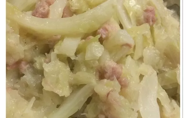 Chou blanc braisé aux lardons (Dude)