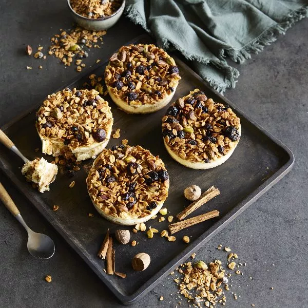 Cheesecakes pomme-cannelle & granola