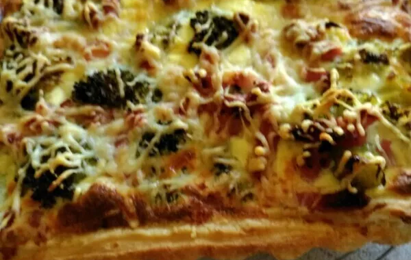 Quiche brocolis lardons (avec pâte feuilletée)