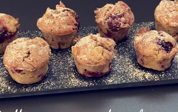 Muffins acidulés pommes framboises