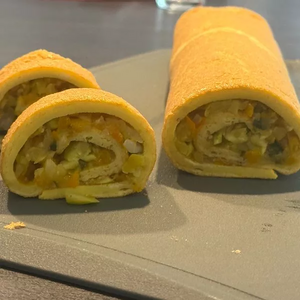 Omelette soufflée aux petits légumes 