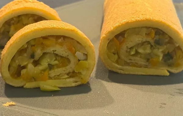 Omelette soufflée aux petits légumes