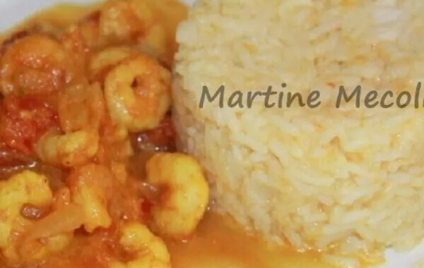 Curry de crevettes et timbales de riz basmati sans cook'in