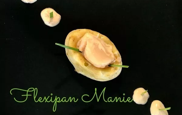 Savarins de poireaux et St Jacques, sauce au vin blanc