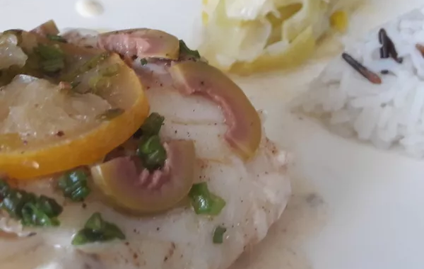 Cabillaud au Miel et Citron confit