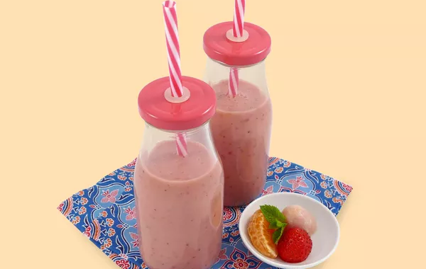 Smoothie fraise litchi menthe