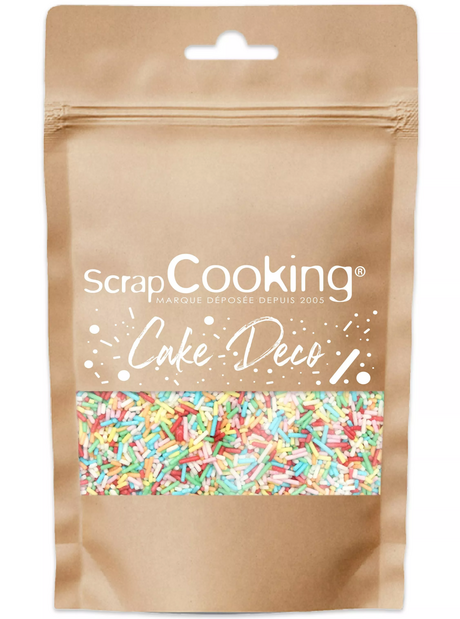 Pot de décors sucrés "vermicelles Multicolores" 80g