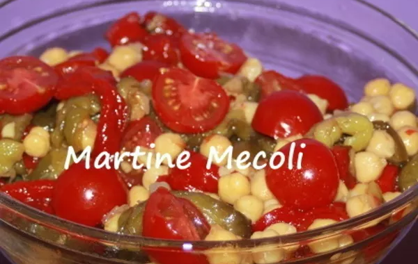 Salade de pois chiches aux poivrons sans cook'in