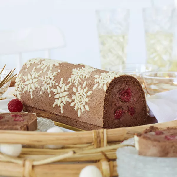 Bûche au chocolat & à la framboise