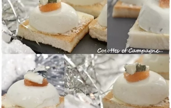 Bouchées Panna Cotta au Roquefort et Confiture de Coings