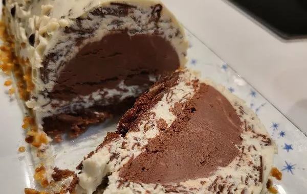 Bûche stracciatella