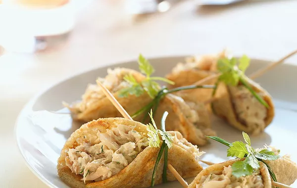 La roulade de galette aux rillettes de maquereau fumé
