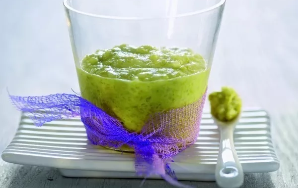 Petits pots de cabillaud, risotto, fromage blanc et petits pois