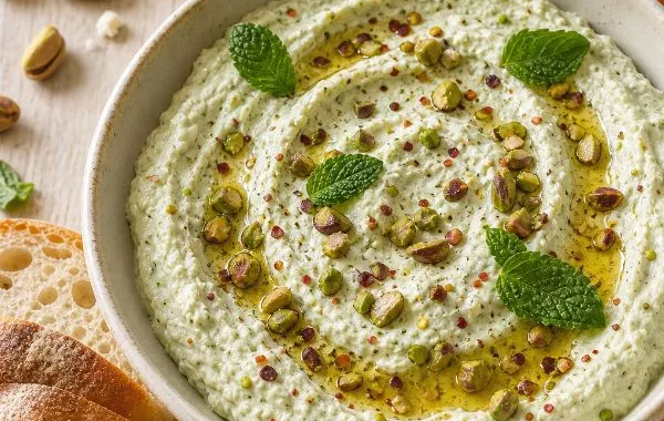 Tartinable feta, menthe et pistache