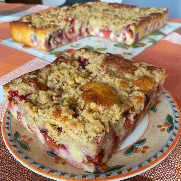 Gâteau aux prunes et son crumble XL