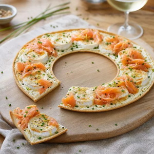 Tarte couronne au chèvre et saumon fumé