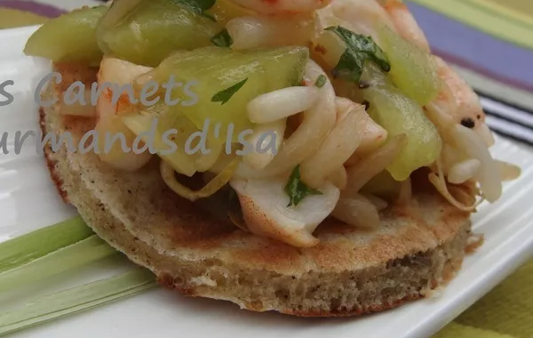 Tartare de crevettes et kiwis à la citronnelle