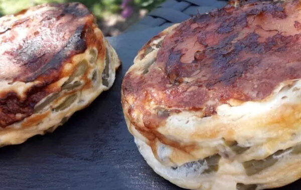 Clafoutis individuel haricots vert et bacon