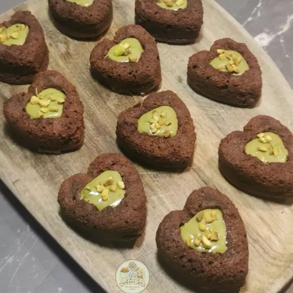 Petits coeurs chocolat / pistache