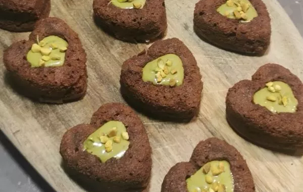 Petits coeurs chocolat / pistache
