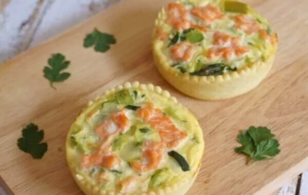 Quiches individuelles poireaux/saumon