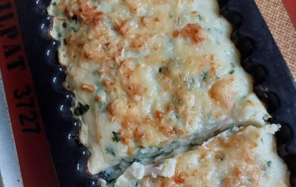 Purée pommes de terre/chou fleurs/persil au four