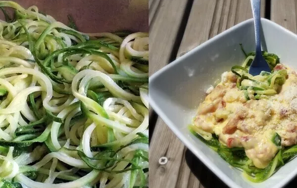 Spaghettis de courgette à la carbonara