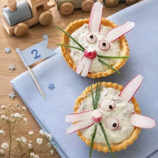 Tartelettes lapinou au radis et fromage frais