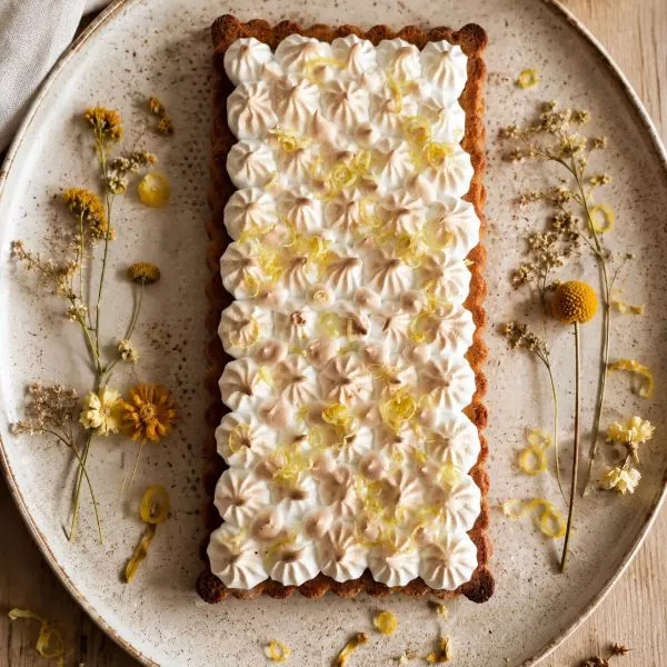 Tarte citron meringuée rectangulaire