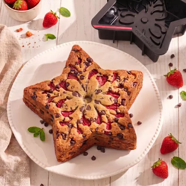 Gâteau étoile à la fraise et pépites de chocolat