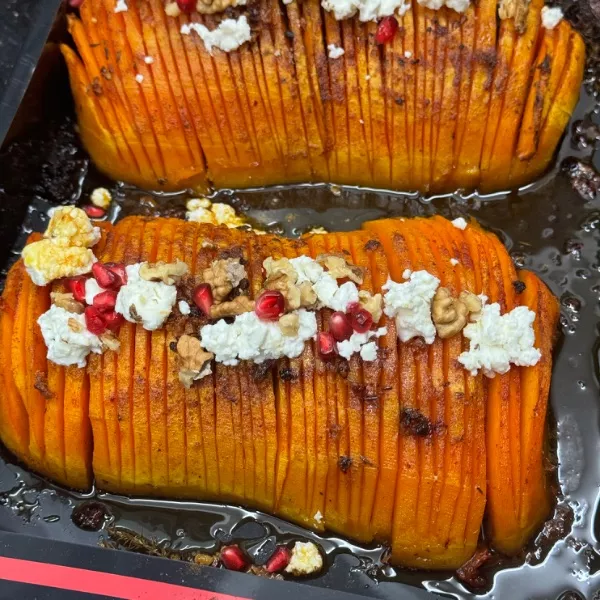 COURGE BUTTERNUT HASSELBACK FETA ET MIEL
