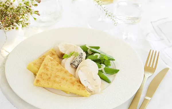 Ballotines de volaille aux morilles et gnocchis à la romaine