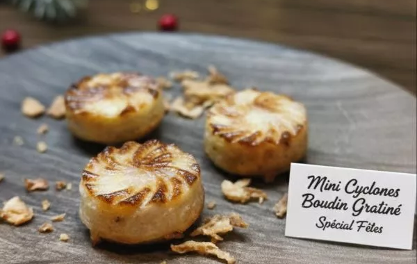 Mini cyclone boudin blanc gratiné