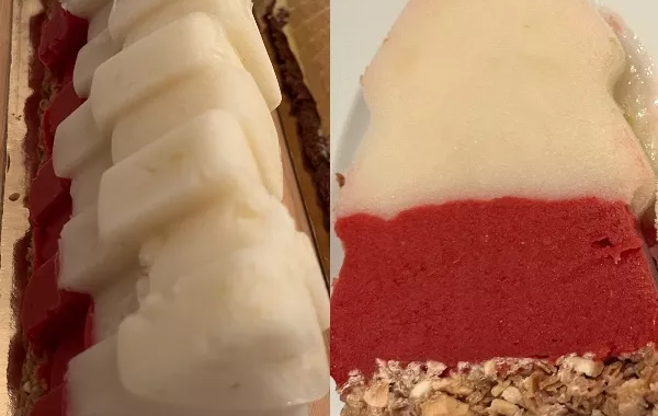 Bûche glacée citron framboise