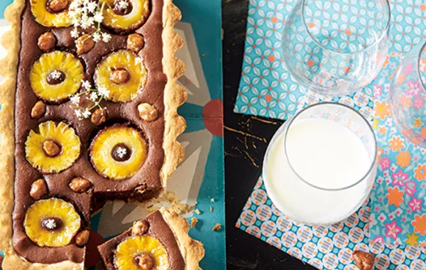 Tarte au chocolat fondant et ananas chouchou