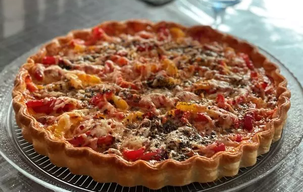 Tarte estivale aux poivrons et chorizo