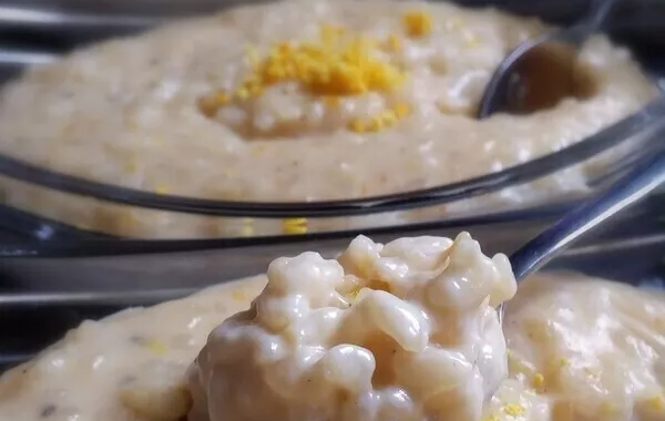 Riz au lait et zestes d'orange (sans oeuf)