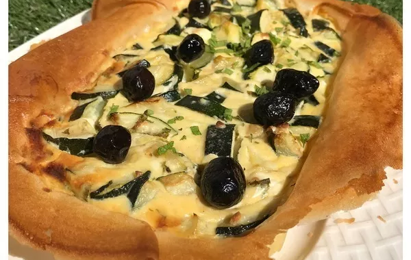 Tarte Croustillante Féta Courgettes Olives