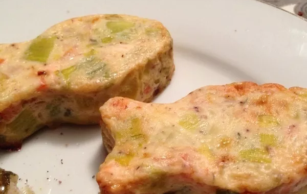 Mes petits poissons (flan de légumes et saumon)