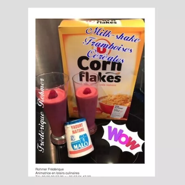 Milk-shake aux céréales et framboises 