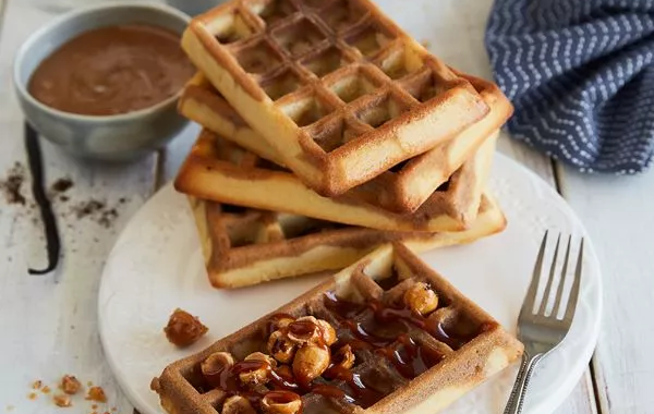 Gaufres à la vanille et praliné