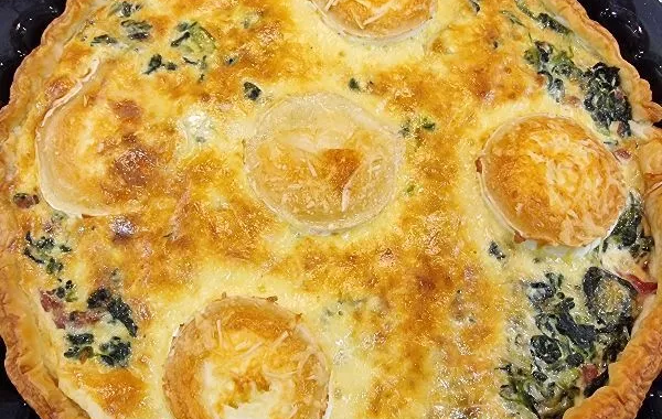 Quiche épinards chèvre et bacon