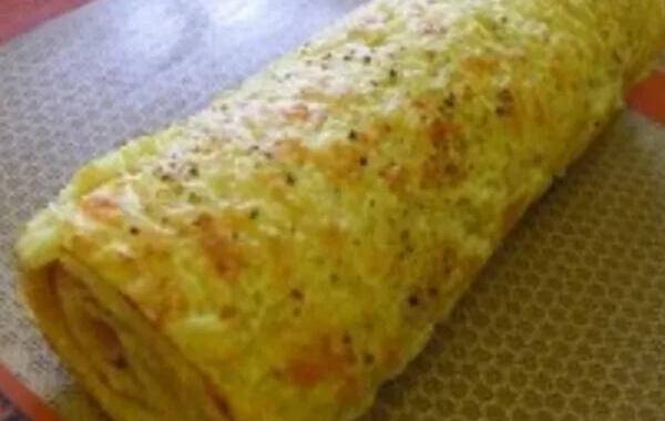 Roulé de pomme de terre au jambon et fromage