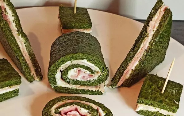Roulé / Canapés / Triangles de Blettes au jambon et chèvre