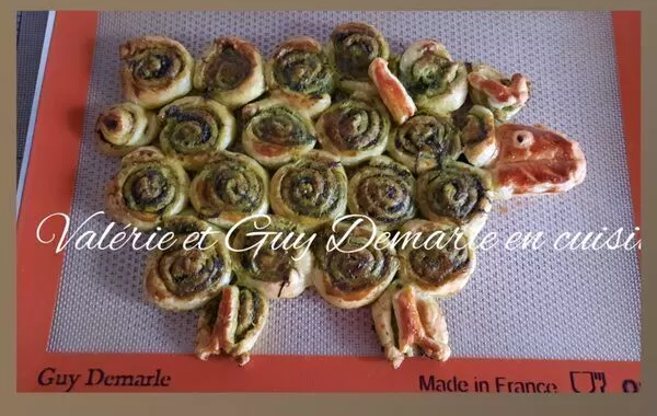 Feuilleté au pesto d'ail des ours en forme d'agneau